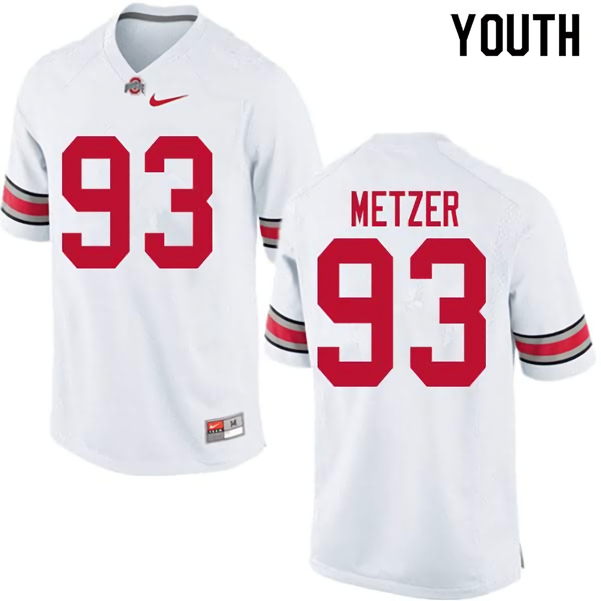 Jake Metzer Ohio State Buckeyes Youth NCAA #93 Nike White College Stitched Football Jersey DMC5456QD